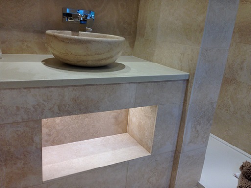 Prestbury Bathrooms have just completed another luxury recessed shelving installation in Cheltenham.