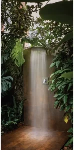 luxury outdoor shower waterfall